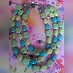 Simón Sebbag 925 Turquoise and Green Beaded Necklace